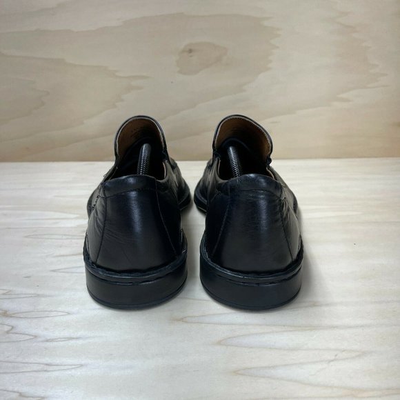 Josef Seibel Mens Leather Slip On Low Top Moc Toe Black Loafer Shoes Size US 13